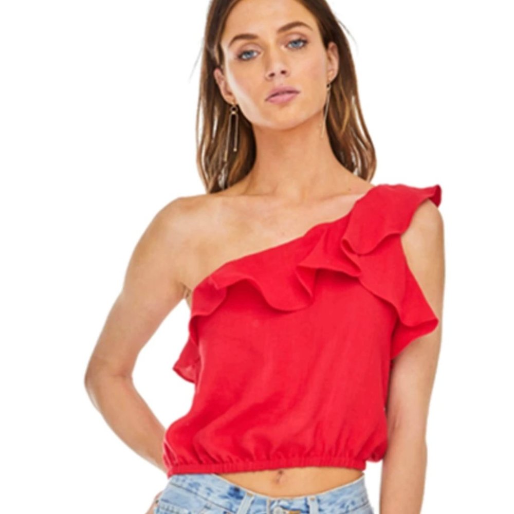 ASTR Ruffle One Shoulder Top